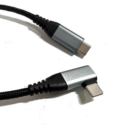 도매 나일론 편조 USB-C Type-C to 90° 직각 Type-C PD 60W 고속 충전기 케이블 (Phone 15 16 시리즈용)